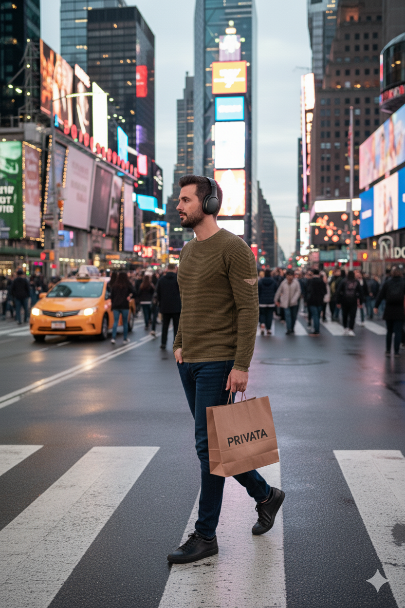 Jersey de Punto Estructurado 100% Algodón para Hombre | Suéter Casual Verde Militar/Caqui  PRI2823 KAKHY