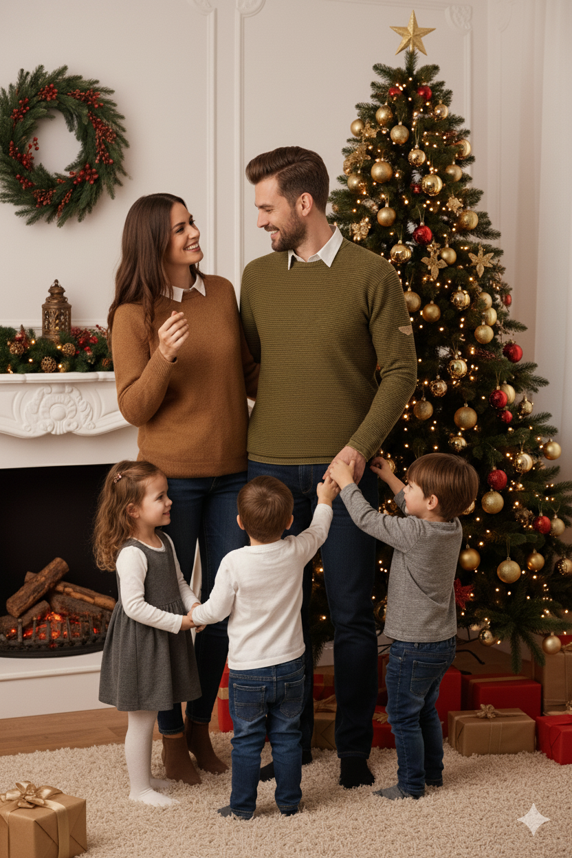 Jersey de Punto Estructurado 100% Algodón para Hombre | Suéter Casual Verde Militar/Caqui  PRI2823 KAKHY