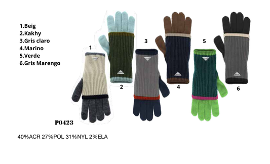 GUANTES UNISEX DE PUNTO COMBINADO – MODELO P0423