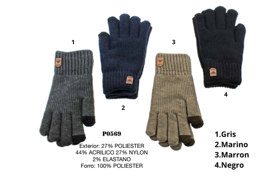 GUANTES UNISEX DE PUNTO CON FORRO SUAVE – MODELO P0569