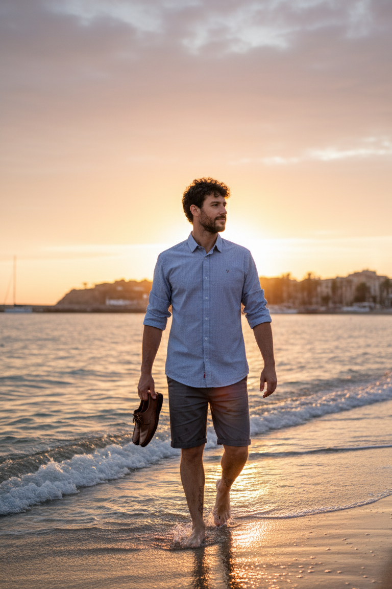 Camisa tailored algodón azul - Imagen 3