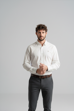 Camisa tailored popelín algodón - l
