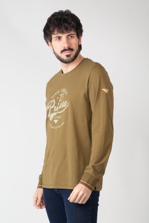 Camiseta manga larga con mensaje estampado gráfico