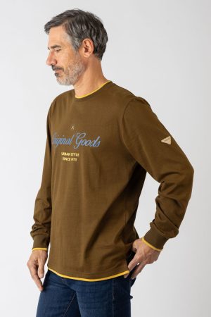 Camiseta estampada caqui