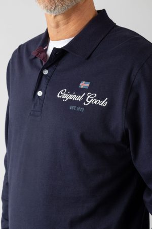 Polo manga larga contraste