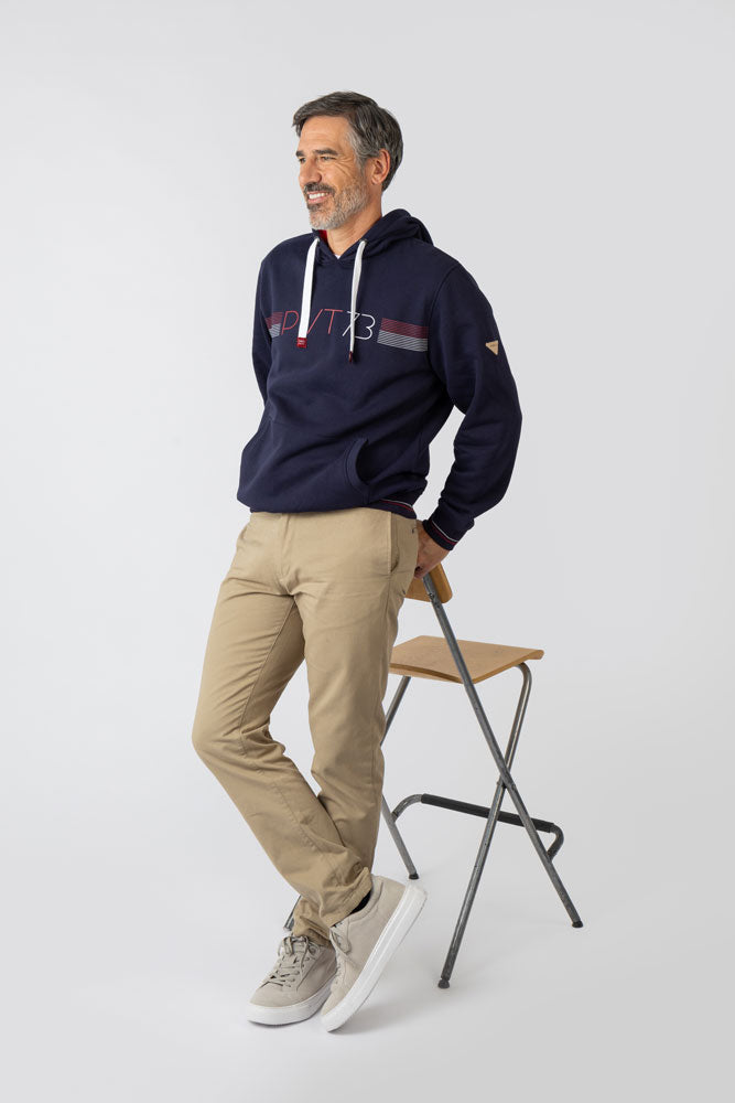 Sudadera con capucha con print marino - Imagen 6