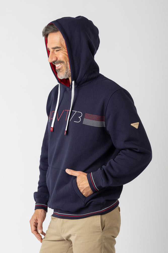 Sudadera con capucha con print marino - Imagen 2