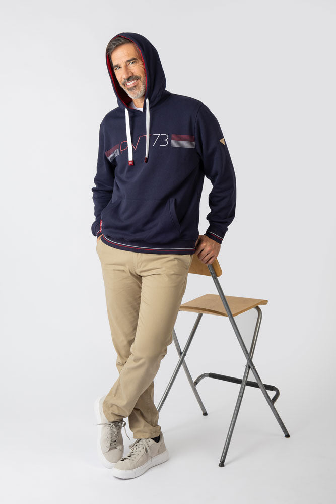 Sudadera con capucha con print marino - Imagen 5