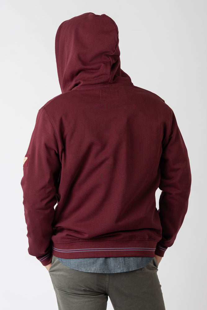 Sudadera con capucha con cremallera burdeos - Imagen 4