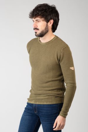 Jersey de punto cuello redondo caqui