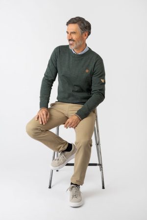 Jersey de punto cuello redondo verde