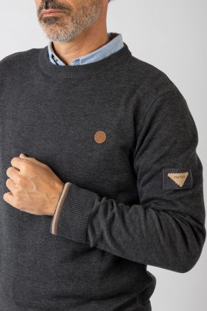 Jersey de punto cuello redondo marengo