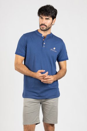 CAMISETA MANGA CORTA CUELLO MAO - 2xl, Marino