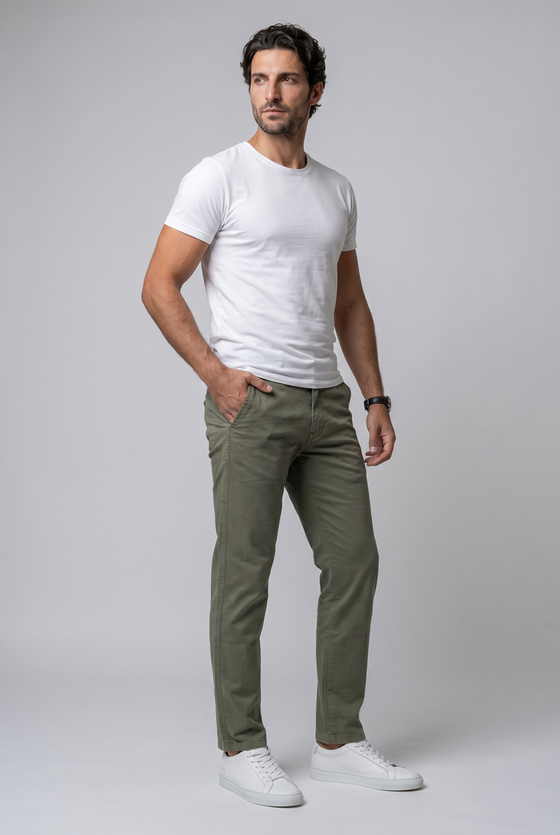 Pantalón de sarga de corte recto - Imagen 11