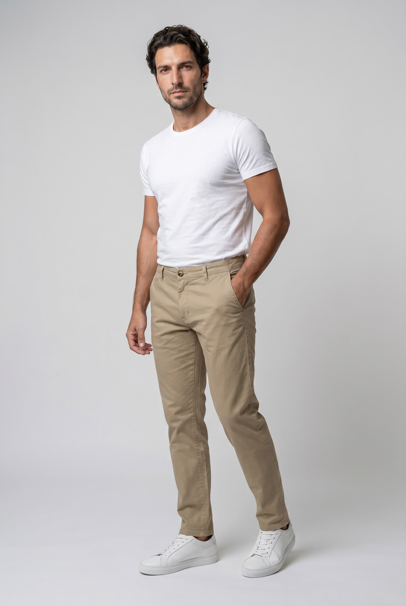 Pantalón de sarga de corte recto